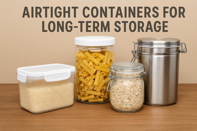 Airtight containers for long-term storage.
