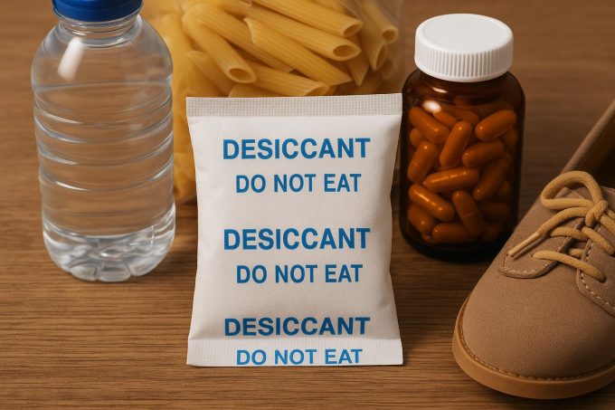 Desiccant packets for preserving products.