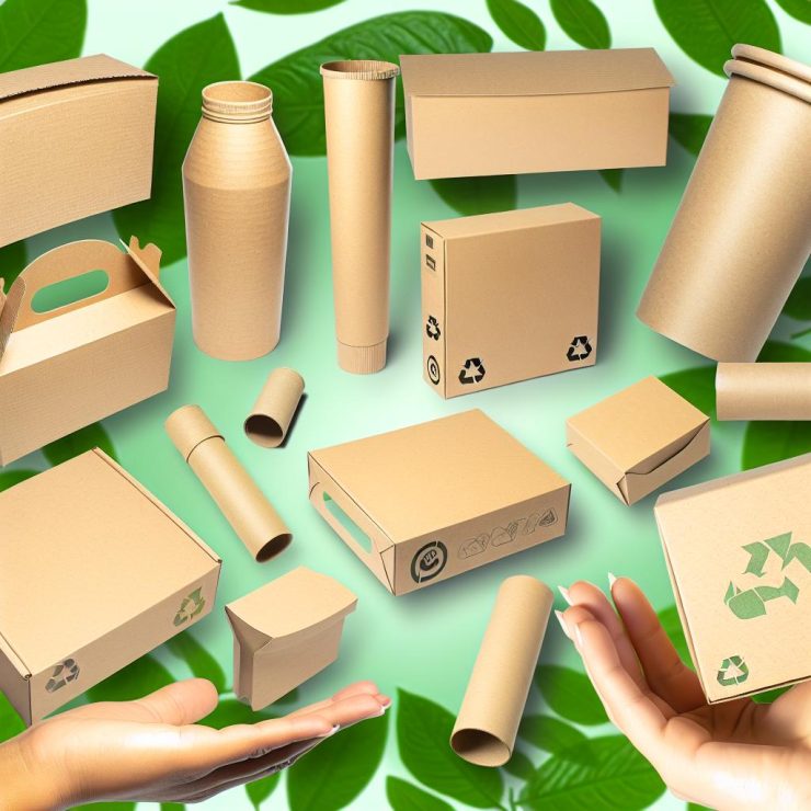 Fiberboard containers for eco-friendly packaging.