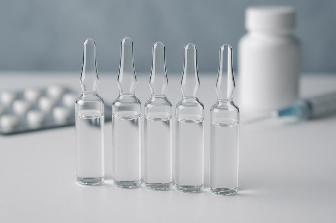Glass ampoules for pharmaceuticals.