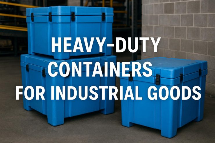 Heavy-duty containers for industrial goods.