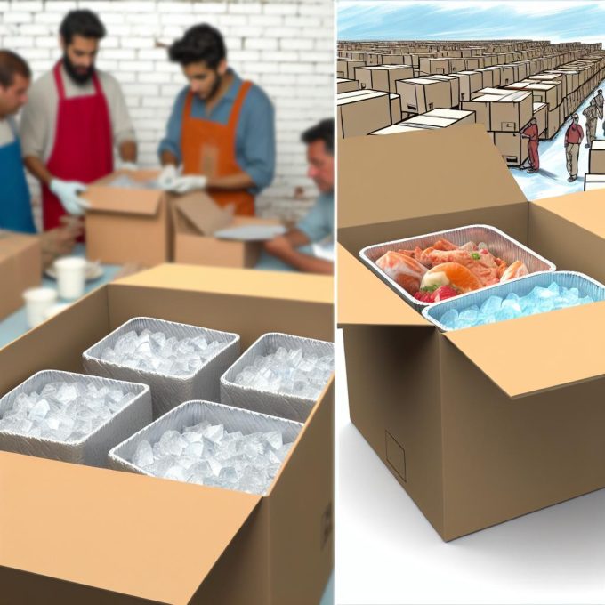 Insulated boxes for shipping cold items.