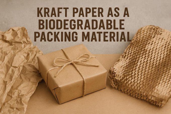 Kraft paper as a biodegradable packing material.