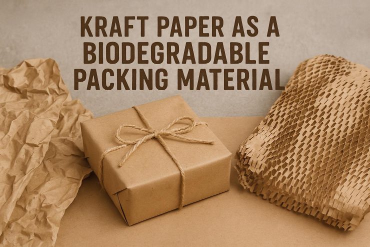 Kraft paper as a biodegradable packing material.
