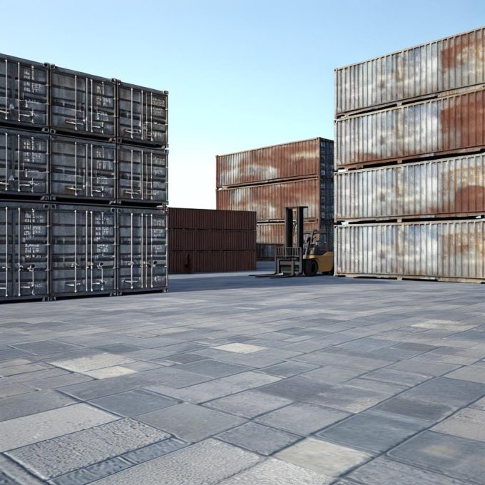 Metal containers for industrial storage.