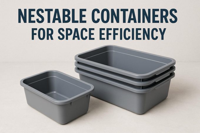Nestable containers for space efficiency.