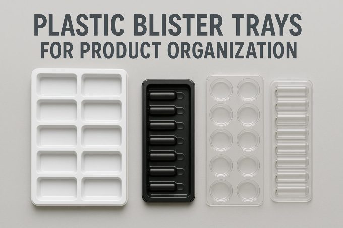 Plastic blister trays for product organization.