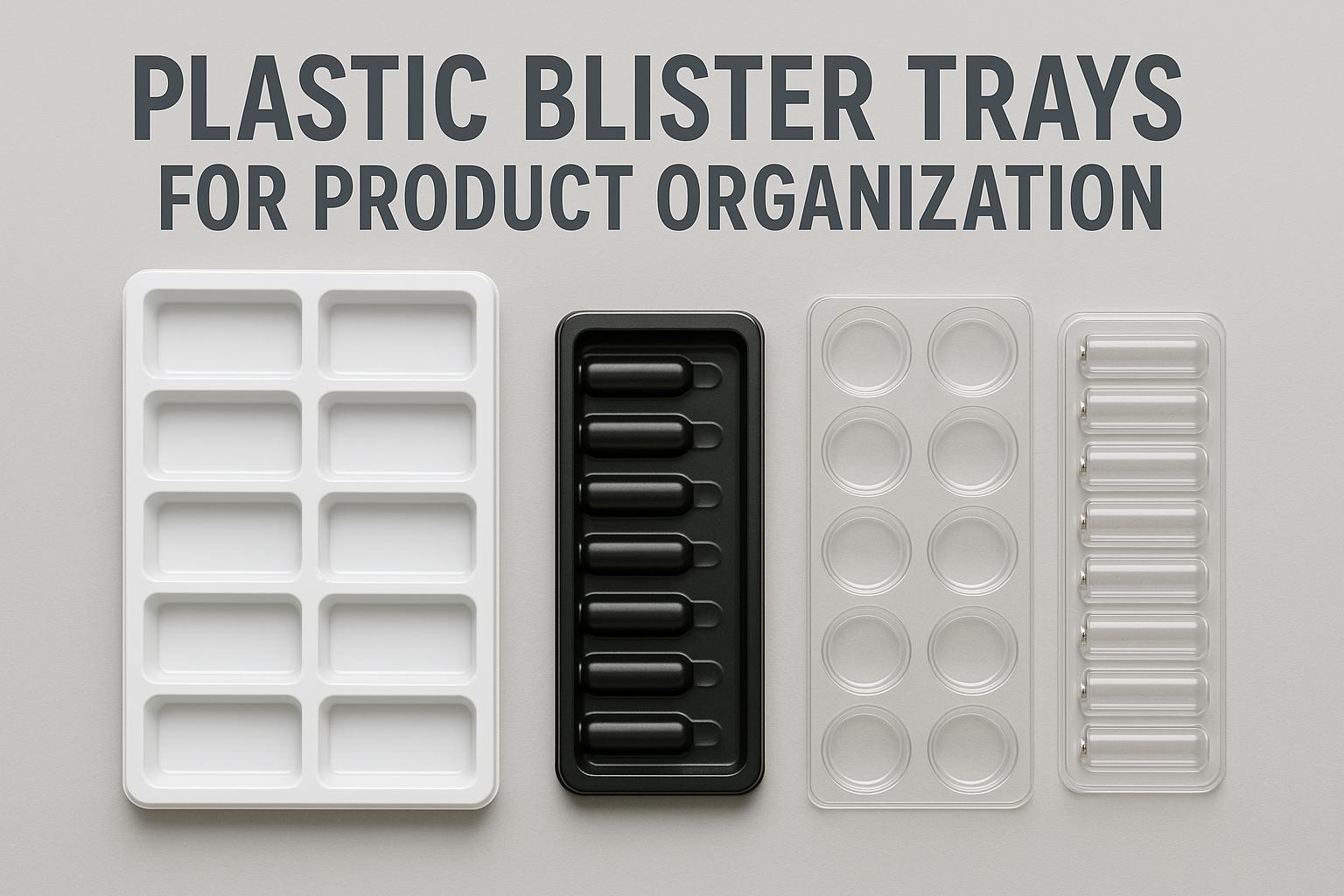 Plastic blister trays for product organization.
