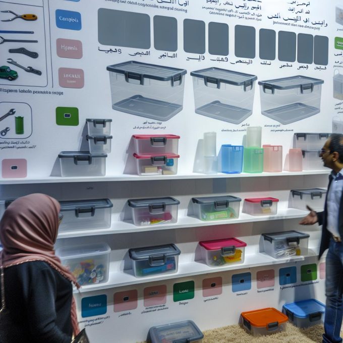 Plastic containers for lightweight and durable storage.
