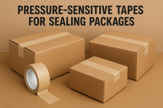 Pressure-sensitive tapes for sealing packages.