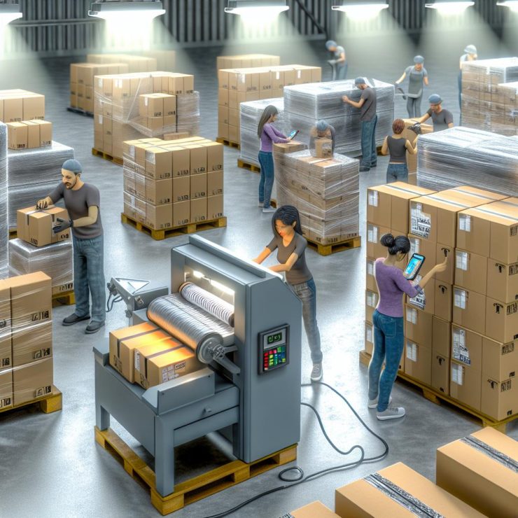 The uses of shrink wrap in securing packages.