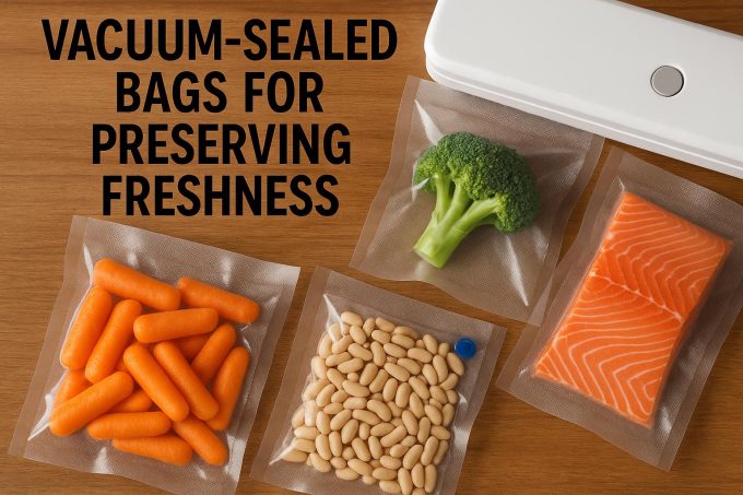 Vacuum-sealed bags for preserving freshness.
